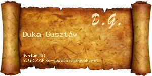 Duka Gusztáv névjegykártya