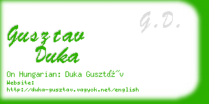 gusztav duka business card